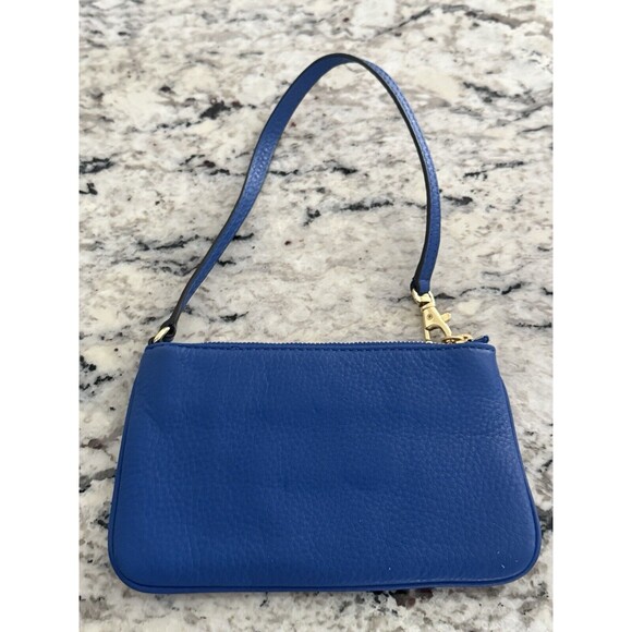 Michael Kors Fulton Limited Edition Cadet Blue Leather Wristlet Clutch - Picture 4 of 8